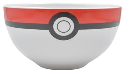 HOX Pokemon Pokeball Ceramic Soup & Cereal Bowl | Deep Bowls for Breakfast | Bowls for Oatmeal, Ice Cream, Noodles & Salad Gift for Pokemon Fan & Collector | Officially Licensed Merchandise
