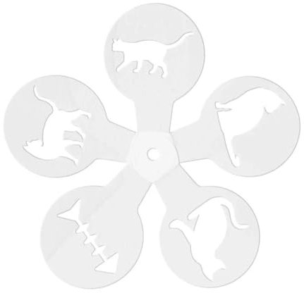 Lot de 5 pochoirs à café latte en plastique pour décoration de gâteaux et cappuccino