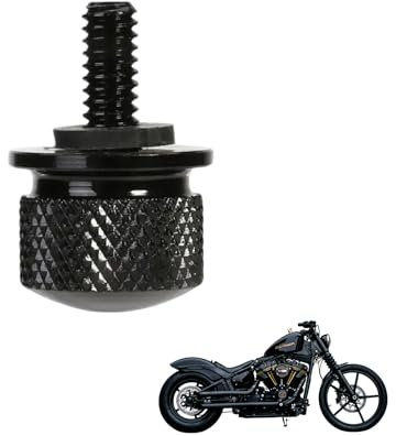FortuneGlobe Accessori moto - 2 set di viti per sedile moto in alluminio con clip C e vite zigrinata per un fissaggio sicuro del sedile della moto (nero)