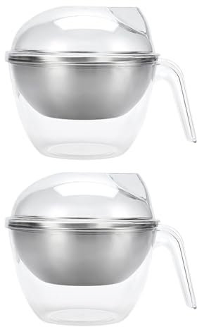 Vynetra Ensaladera grande de acrílico helada con tapa, cuenco frío multiusos para ensalada, pastas de frutas con tapa para mantener la frescura