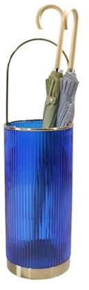 NSTVVEE Porte-parapluies cylindrique en Verre, Porte-parapluies en métal, Seau de Rangement européen pour parapluies, Porte-parapluies pour entrée, Maison, Porche (Bleu 24 x 78 cm)