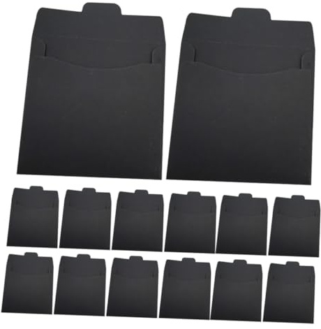 CD Papierhüllen 50stücke Papier Schwarz für Grußkarten Weihnachten Feier | Umschläge für Cds, Büro und Schreibtisch, Glatte Oberfläche, Dezent Schlicht, 50 Stück Packung