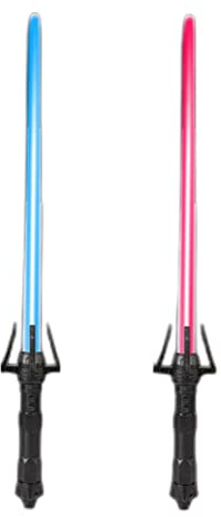 shenruifa 2pcs Retractable Light Sword mit Schall, 7 Farben, das LED -Schwert für Erwachsene für Verändert, Erweiterbares Lichtspielzeug für Halloween (Teleskopmodell rotlicht+blaues Licht Expansion)