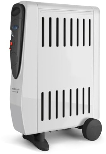 Taurus 2000 - Radiador de aceite. 2000W. 3 niveles de potencia. Doble efecto: radiación y convección. Termostato. Humidificador integrado. Ruedas y asa de transporte. Recogecables. Gris