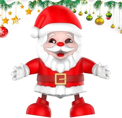Hogvinnatil Juguete musical cantante - 20 cm Juguetes navideños cantantes y bailadores, muñeca luminosa de juego festivo para casa, eventos, fiestas navideñas, mesa de fiesta, regalo navideño para