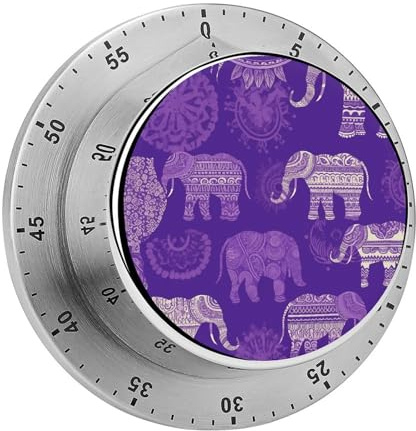 Lila Elefant Küchentimer zum Kochen, Eieruhr aus Edelstahl, magnetischer C