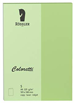 Rössler 220706537 - Coloretti Karten, 220 g/m², DIN A6 hd, peppermint, 5 Stück