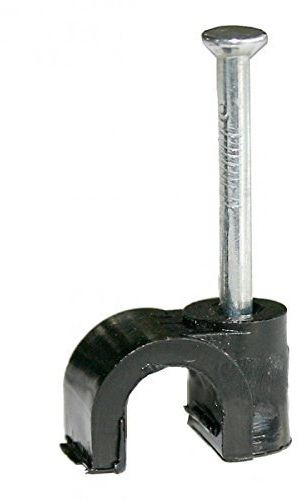 Cable-Core Cable clips black 100 Pack for 4.0 mm round cable