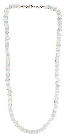 Aquamarin Morganit Kette Halskette Collier 925er Silberverschluss