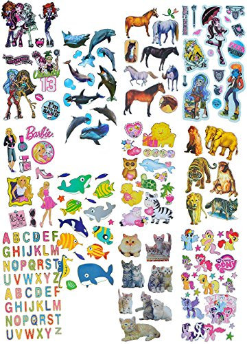 alles-meine.de GmbH 40 TLG. Set Aufkleber/Sticker - Verschiedene Motive - selbstklebend - für Mädchen - Stickerset Kinder - z.B. für Stickeralbum/Tiere My Little Pony Monster..