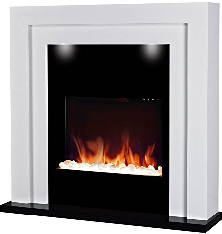 CHEMIN'ARTE Chimenea Eléctrica LED Efecto Llama Hampton - 110x27x108cm- 2000 W - Chimenea Decorativa bajo Consumo