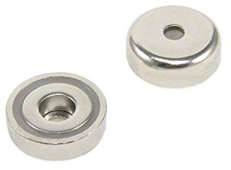 N42 Neodym Pot Magnet - 25mm Durchmesser x 8mm Dick x 5,5mm C/Bohrung - 20kg Zug - Pack von 40