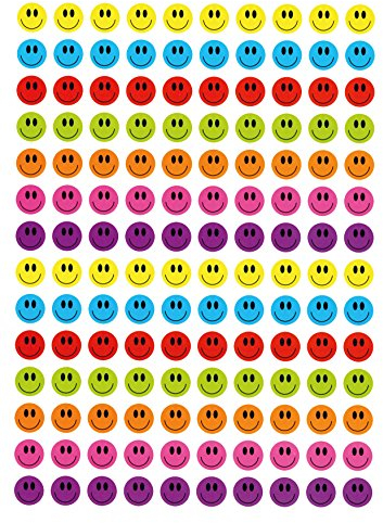 TimeTEX - Belobigung-Aufkleber Gesichter/Smiley bunt - 500 Aufkleber in praktischer Spender-Box - Timetex 62765