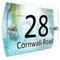 CS Printing House Number Sign Plaque Garden Glass Effect Acrylic Sign Door Plate Marble Wall Display 2 Part Branded Acrylic (Ocean)