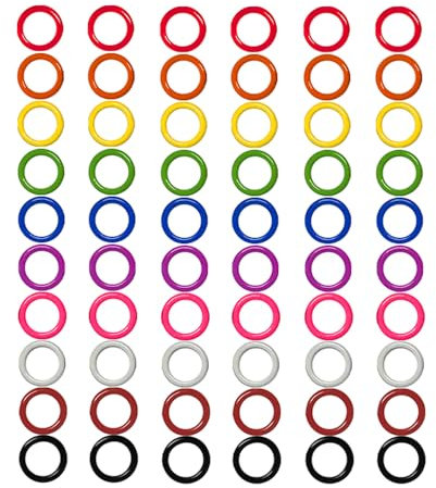 Colorful Eisen O-Ringe & Stitch Ring Marker für/Stricken/Häkeln etc, (in 14 Größen erhältlich, inkl. 10 Farben, für/Stricken/Häkeln etc. Medium (Internal diameter 15mm) 60pcs