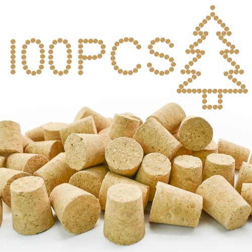 Enkrio New #8 Natural Wine Corks Straight Corks Stopper for Wine Bottles Crafts Wine Making (Pack of 100)