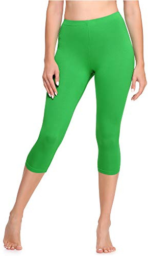 Ladeheid Damen Leggings 3/4 aus Viskose LA40-202(Grün, 42)