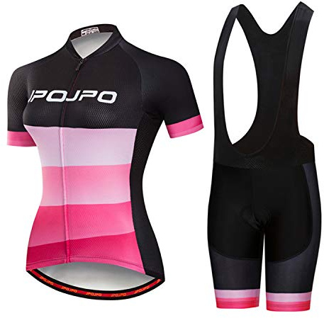 Radtrikot Damen Set Kurzarm Sommer Rennrad Trikot Set Damen Radbekleidung Fahrradbekleidung 4D Gel Gepolstert Fahrradtrikot Set