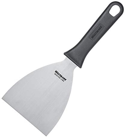 Westmark Profi-Schaber/Grill-Spachtel, Gerade, Starr, Geschlossen, Klingenmaß: 10 x 13 cm, Länge: 26 cm, Rostfreier Edelstahl/Kunststoff, Master Line, Schwarz/Silber, 13302270