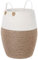 SONGMICS Cotton Rope Basket, Storage Basket with Handle, 125L Laundry Basket, for Clothes, Toys, Blankets, Living Room, Bedroom, Brown and Beige LCB421N01