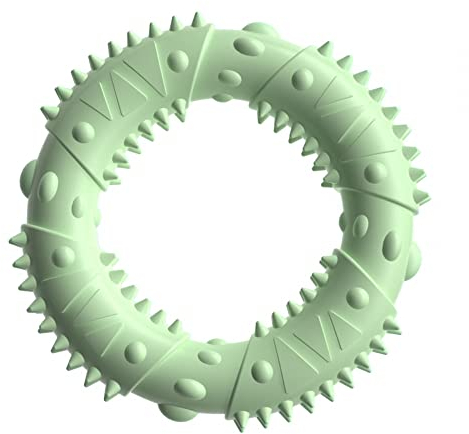 DONGKER Hundespielzeug Gummi, Naturgummi Kauring, ø 12 cm, Fun Ring, Stabil Spielerische Zahnpflege Ring Spielzeug für Welpenzähne