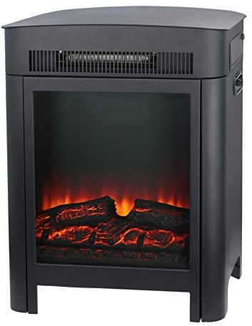 Classic Fire Elektrokamin Modena - Elektrischer Kamin - mit Heizung und Kaminfeuer - Deko Kamin mit LED Beleuchtung - Einstelbarrer Thermostat - 2 Heizstufen 1800W/2000W - 41 x 59 x 26 cm – Schwarz