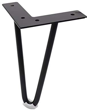 ZXCASDF Tischbein Metalldesign Hairpin Leg Geriffelt Tischbeine Viele Farben | Alle Größen | Rost Möbelfüße Haarnadel Beine Schrank Couch Stuhl,Schwarz,18cm