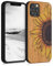 kwmobile Hülle kompatibel mit Apple iPhone 12 / iPhone 12 Pro Hülle - Holz Case - Handy Cover - TPU Handyhülle in Gelb Dunkelbraun Hellbraun Wood Sunflower