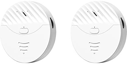 Rdjumpdjo 2X Tuya Smart WiFi Alarma Puerta Y Ventana Sensor de Vibración Alerta de Protección de Seguridad Funciona con, Smart Life ()