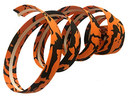 CarbonEnmy Fahrrad Lenkerband mit Klebestreifen Endkappen Lenkerstopfen für Rennrad Mountainbike Citybike (Schwarz-Orange)