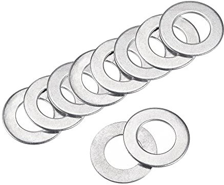 sourcing map Rondella piatta in acciaio al carbonio, 60 mm x 33 mm x 3 mm, 10 pezzi