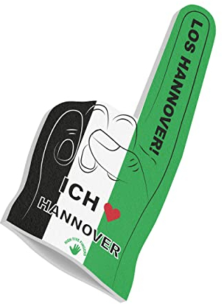 Hannover Fahne HIGH FIVE FINGERS MY CITY Flagge Schaumstoff Hand für Fussball, Handball, Leichtathletik | Fanartikel für Spiele, Stadion und Events | One Size | 40 x 20 x 2,5 cm