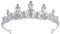 Strass Prinzessin Tiara Haarband Braut Hochzeit Prom Krone Stirnband für Abschlussball Hochzeit Party Halloween Kostüm Haarschmuck (weiß)