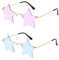 STOBOK 2 Paare Fünfzeigte Sternbrillen Mode Sonnenbrille Frameless Transparente Brillen Party Sterne Sonnenbrille Blau+ Lila