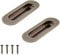MOROBOR Cabinet Pull, 2Pcs Bronze Stainless Steel Oval Side Hole Flush Embedded Sliding Door Handle Recessed Finger Pulls with Hidden Screws for Drawer Cupboard Wardrobe