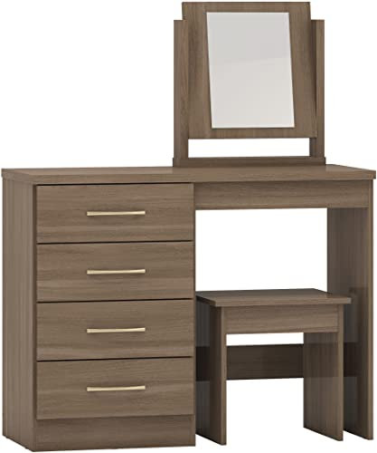 Seconique Nevada Dressing Table Set in Rustic Oak Effect