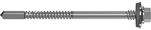 REFABO 63235/5 RP-K12-P Plus Sandwich-Bohrschraube 5.5x185/Dichtscheibe 16mm Bi-Metall A2, Edelstahl, 5.5x185