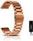 CeiBand Métal Bracelet pour 22mm 20mm 18mm Bracelets de Remplacement Banda de Montre de Rechange en Acier Inoxydable pour Femme Homme - Or Rose
