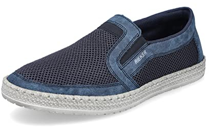 Rieker Herren Slipper B5264-14 blau Gr. 42