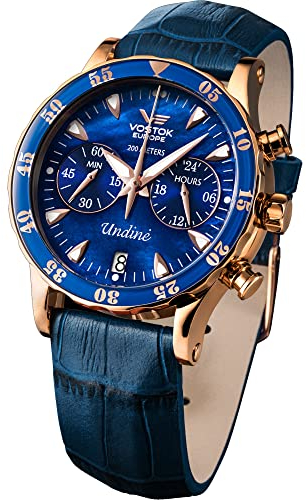 Vostok Europe Herren Chronograph Japanisches Quarzwerk Uhr mit Silikon Armband VK64-515B670