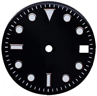 HMHAMA Reloj de 28,5 mm, esfera luminosa verde con calendario, compatible con accesorios de movimiento de reloj NH35/NH36/4R/6R
