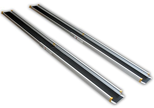 Rollstuhlrampe Alurampe Rollstuhl Aluminium Rampe Klappbar Teleskoprampe Alu, Rollstuhlrampe Teleskoprampe, für Kinderwagen, Treppen & Türschwellen, 240cm