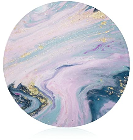Pink Blue Marble Glass Cutting Board Scratch Resistant Round Chopping Board for Kitchen 20 cm