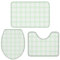 Set 3 Teilig Badvorleger Hellgrünes Plaid Im Landhausstil Weiche Bade-Matte+Kontur+Wc-Deckelabdeckung Wasserabsorbierend Wc-Deckelbezug Für Dusche Badewanne Badezimmer