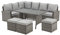 EVRE 9 Seat Marilyn Corner Sofa & Dining Rattan Garden Furniture Set for Indoor Outdoor Patios Gardens Conservatories (Grey)