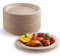 EVYIENEN Lot de 100 assiettes en carton Brown, 23 cm, 100% biodégradables et compostables, assiettes jetables respectueuses de l'environnement, pour pique-niques barbecues (23CM/100 pièces)