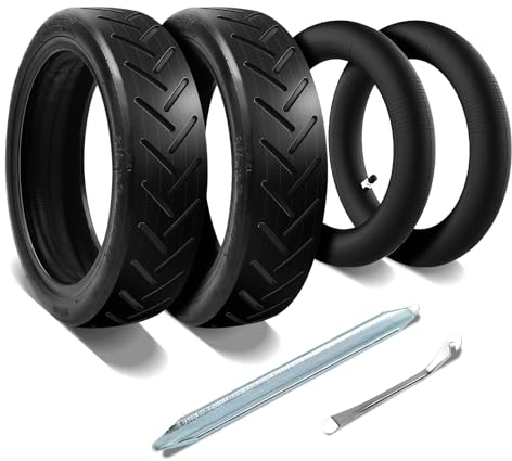 MaxEarn 4 Stk 8 1/2 x2 E-Scooter Reifenset, Innen- und Außenreifen 8,5 zoll, Elektroroller Ersatzräder mit Schlauch und Brecheisen, Gummireifen für Xiaomi M365/Pro/1S/Pro 2/Essential Elektro-Scooter