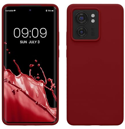 kwmobile Handyhülle für Motorola Edge 40 Hülle - Case Silikon - Kabelloses Laden - Schutzhülle Cover in Rhabarber Rot