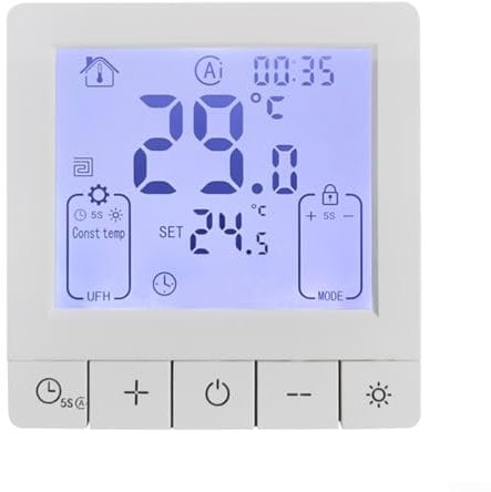 Programmable Wifi Thermostat With 24H Timer Energy Saving Easy Installation Control Your Heating Costs(Water/Gas Boiler)