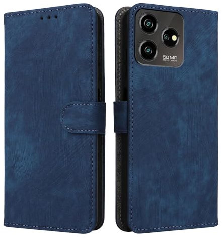 XINNI Handyhülle für ZTE Blade V50S 4G 2023, RFID Protect PU/TPU Klappetui Schutzhülle Flip Magnetisch Telefonhülle, Blau